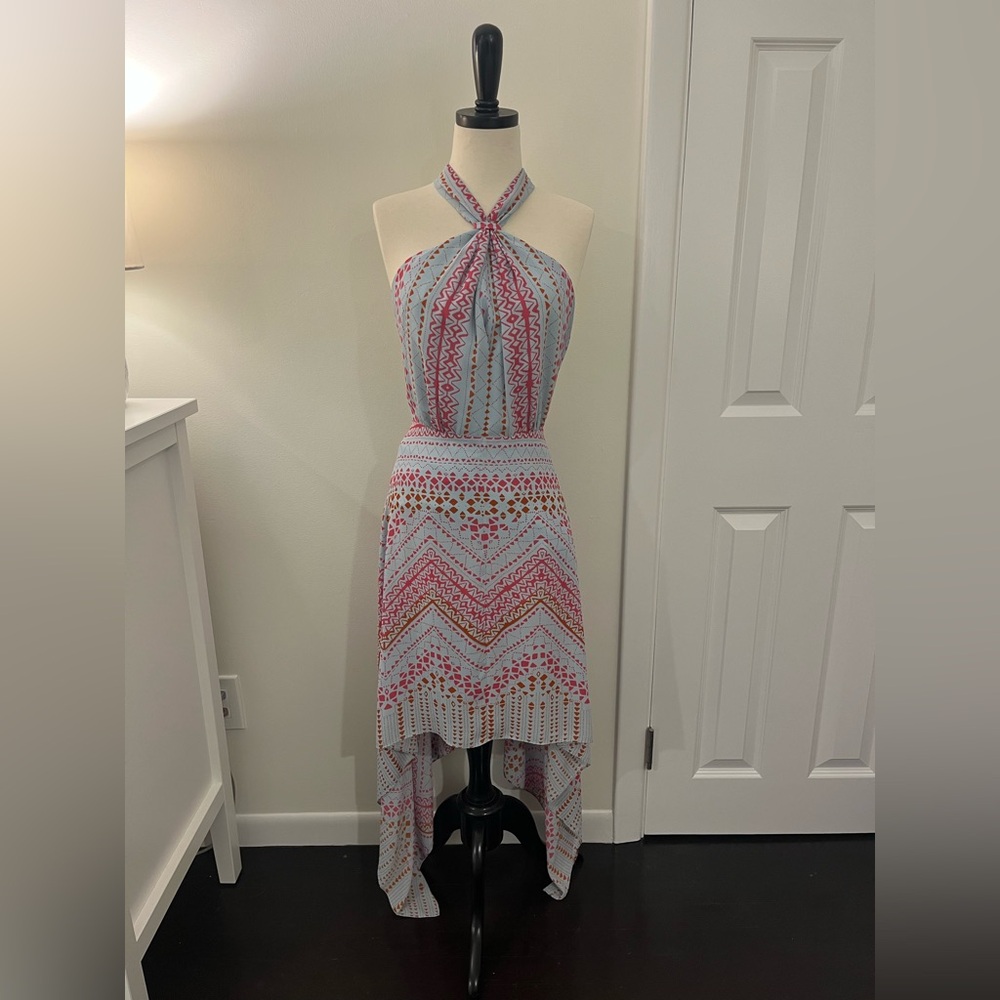 BCBGMaxAzria Sky Blue Geometric Dress